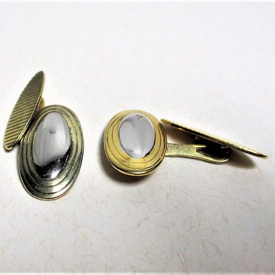 Jugendstil or Mid Century Modern Gilded .835 Silver Cuff links