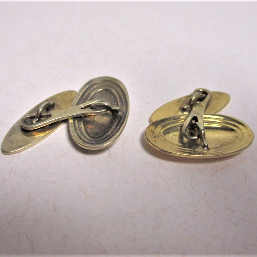 Gr 43 Jugendstil or Mid Century Modern Gilded .835 Silver Cuff links