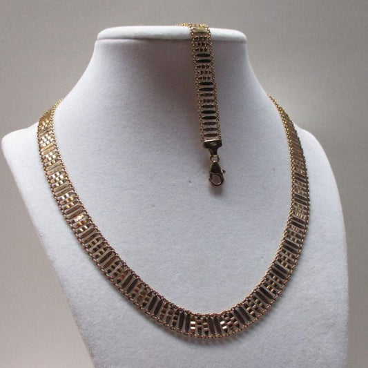 Sterling Silver Vermeil Woven Necklace and Bracelet Set Galt's Washington DC