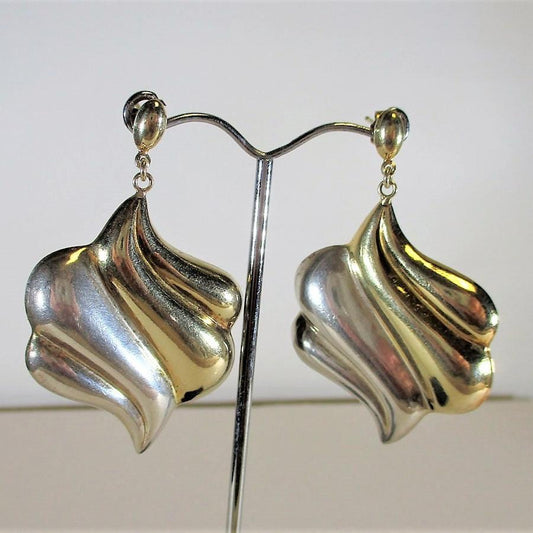 Stamped Sterling Silver and Gold Filled Post Earrings MCM