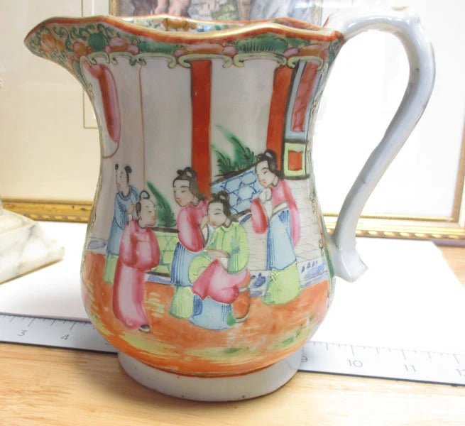 Famille Rose Large Pitcher 7 1/2" high 1860's