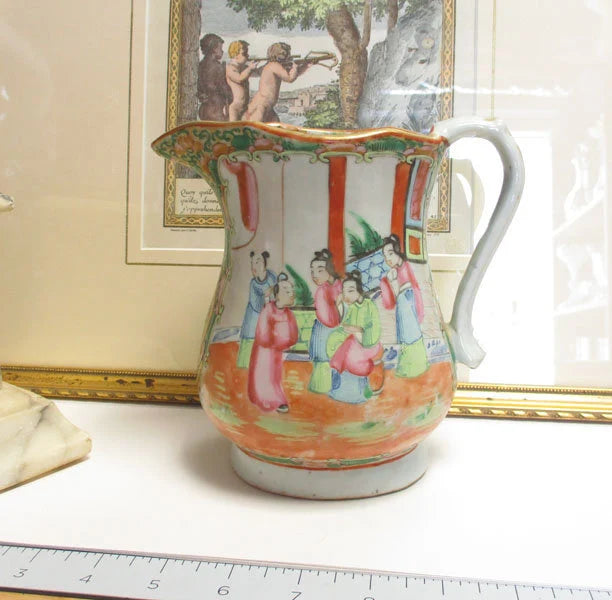 Famille Rose Large Pitcher 7 1/2" high 1860's