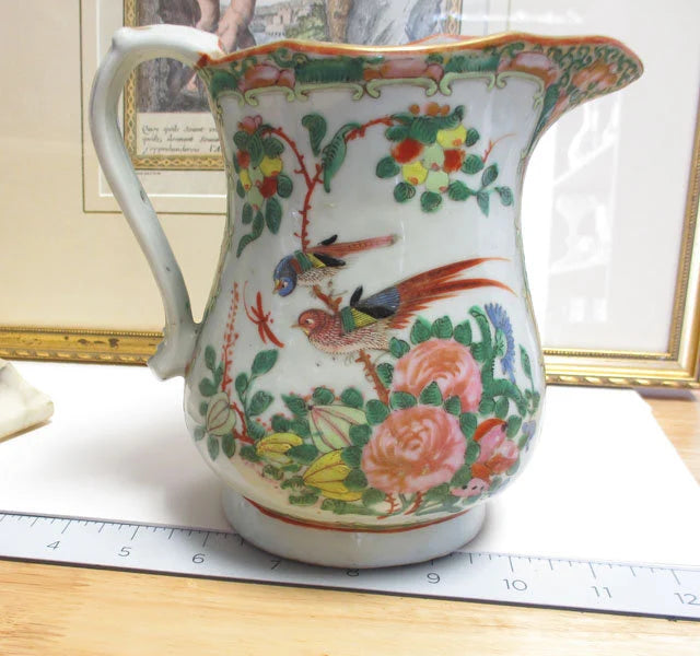 Famille Rose Large Pitcher 7 1/2" high 1860's