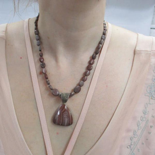 Jay King DRT Sterling Silver Agate Drop Pendant Necklace