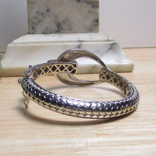 Signed ATI Anika Witt Bali Sterling Silver Bangle Bracelet 7 " Heavy 56.00 Grams