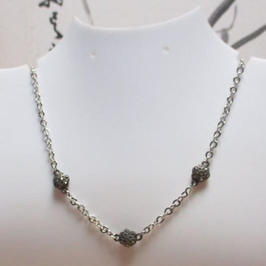 Sterling Silver and Marcasite Signed Judith Jack Station Necklace 18"