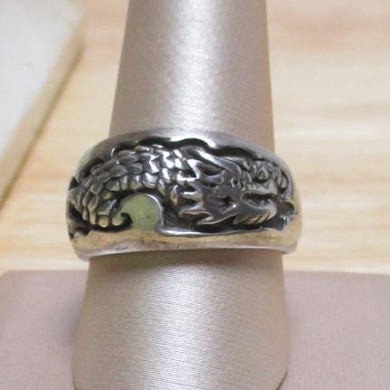 Sterling Silver Hand Made Dragon Ring Size 10 3/4