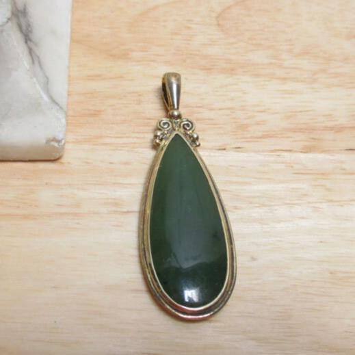 Sajen Sterling Silver Vermeil and Jade Pendant