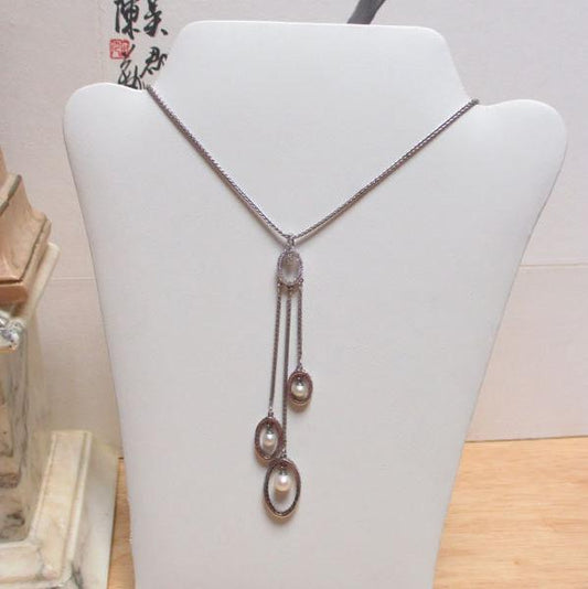 Pearl and Cubic Zirconia Necklace