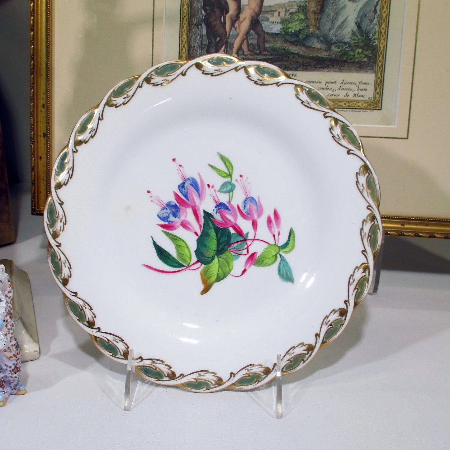 Old Paris Limoges Hand-painted Floral 19th Century Plate