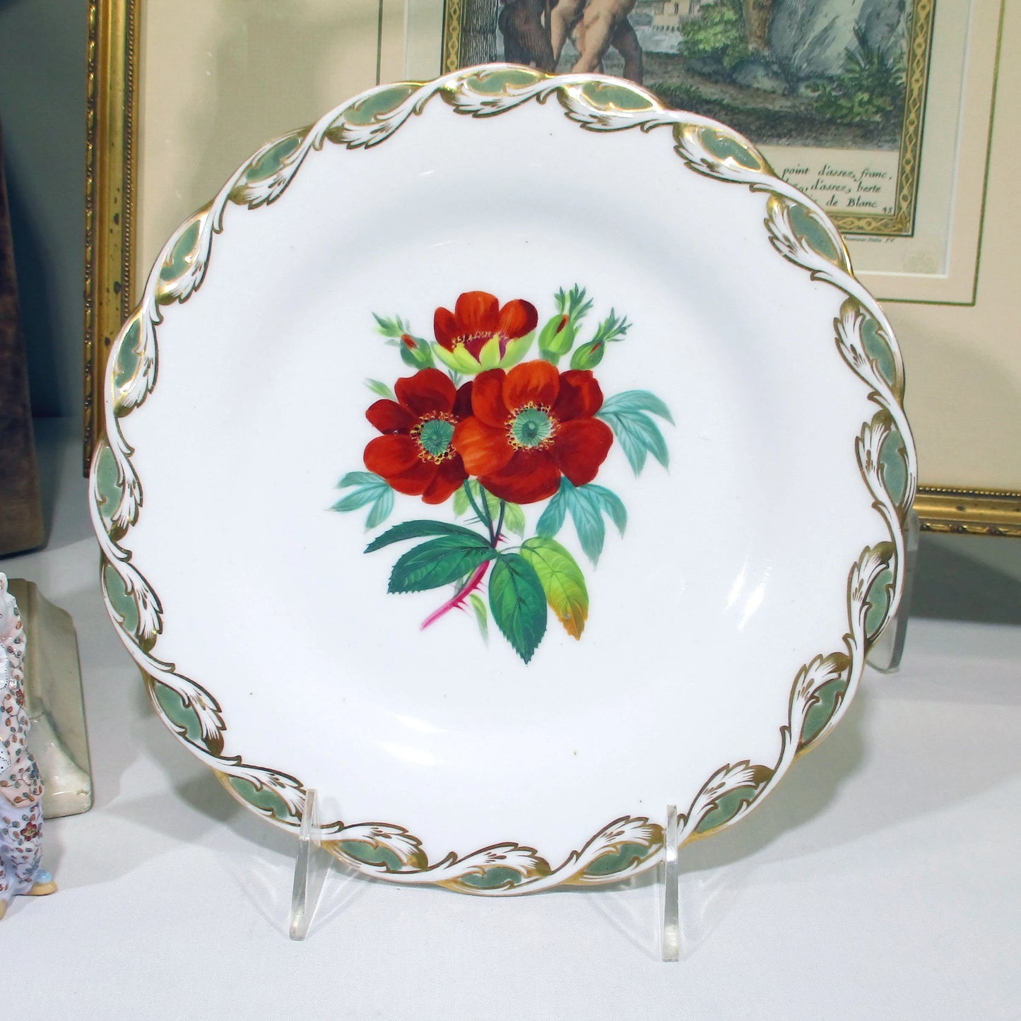 Old Paris Limoges Hand-painted Floral 19th Century Plate