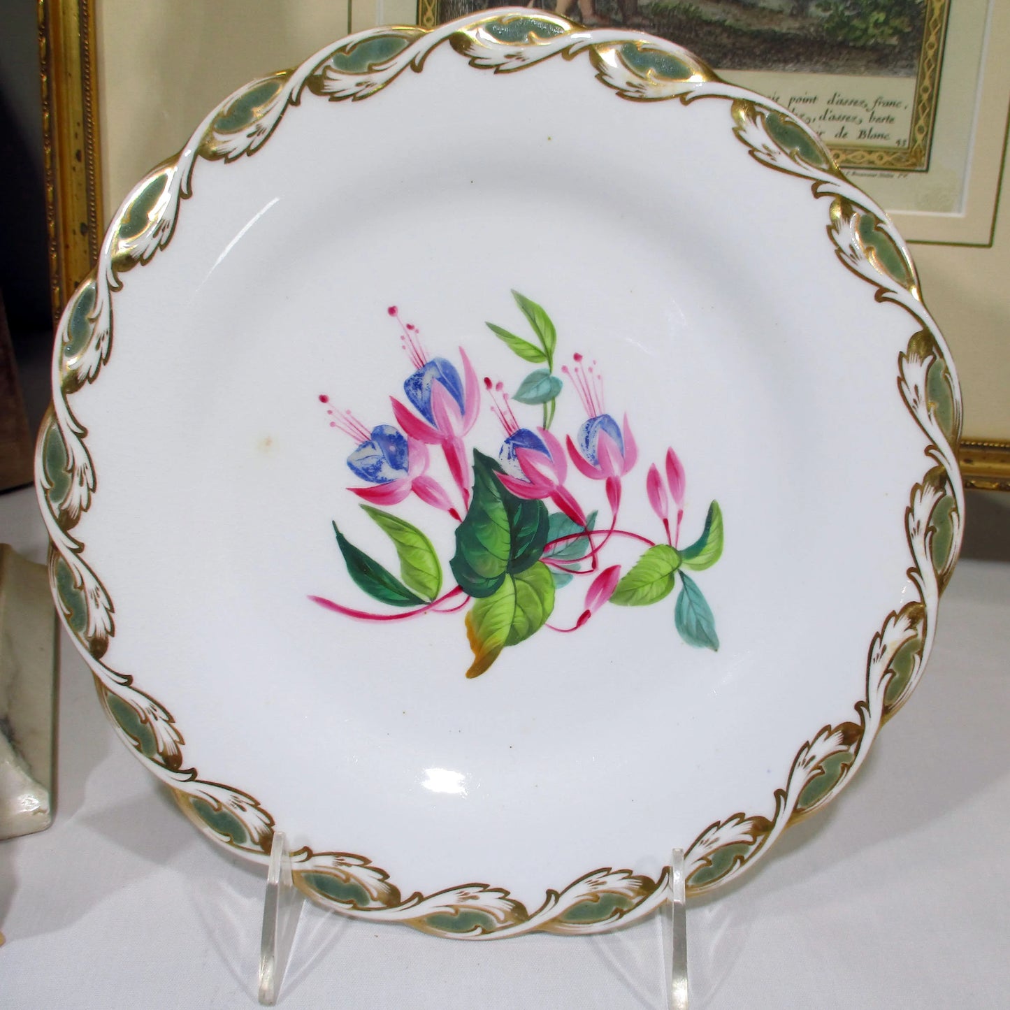 Old Paris Limoges Hand-painted Floral 19th Century Plate