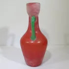 Scavo Italian Murano Moretti Art Glass Orange Green Vase