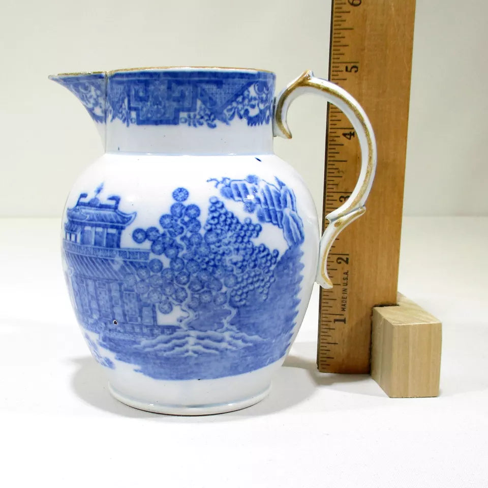 Antique Staffordshire Blue and White Transferware Pearlware Cream Jug